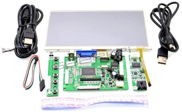Alt view image 2 of 5 - Suitable for Raspberry Pi 2/3/4 models. 7-inch LcD liquid crystal screen with touch display kit 1024 x 60
