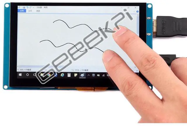 Alt view image 2 of 5 - Suitable for Raspberry Pi 3/2/4 models. 5-inch LcD high-definition HDMl touch capacitive screen display.