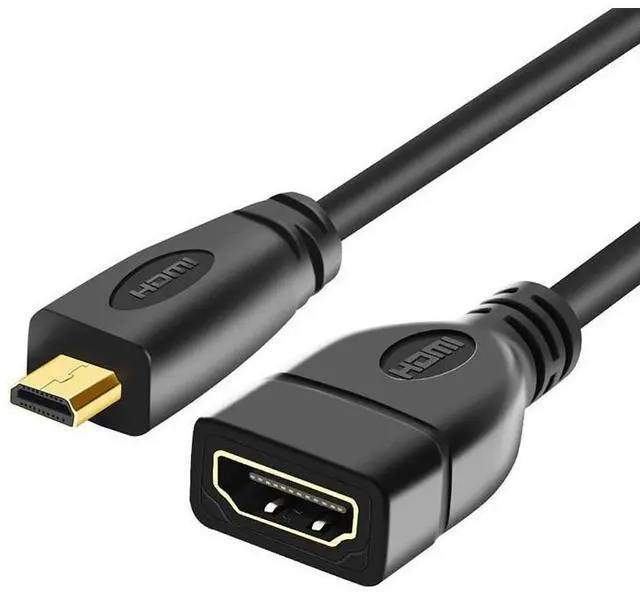 Alt view image 4 of 5 - Micro HDMl to HDMl Female High-Definition Adapter HDMl Female to Micro Male Extension Cable Version 1.4 High Definition