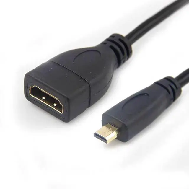 Alt view image 5 of 5 - Micro HDMl to HDMl Female High-Definition Adapter HDMl Female to Micro Male Extension Cable Version 1.4 High Definition