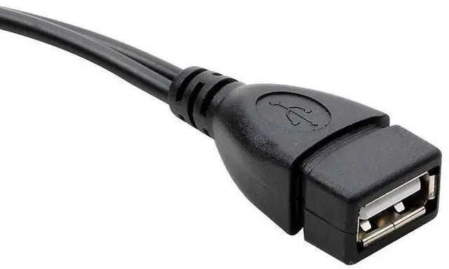 Alt view image 2 of 5 - External power supply compatible with mobile phones, tablets. Micro UsB OTG data cable with power supply port. MicrUSBcable.