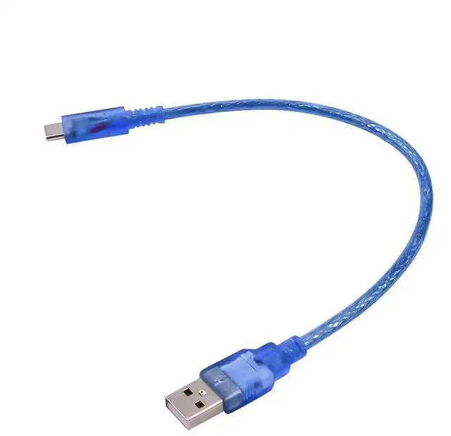 Alt view image 3 of 5 - Transparent blue type-C data cable, transparent charging cable, UsB to type-C data cable, 30cm mobile phone connection cable