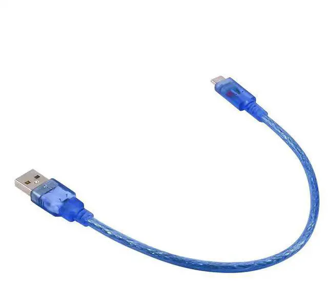 Alt view image 4 of 5 - Transparent blue type-C data cable, transparent charging cable, UsB to type-C data cable, 30cm mobile phone connection cable