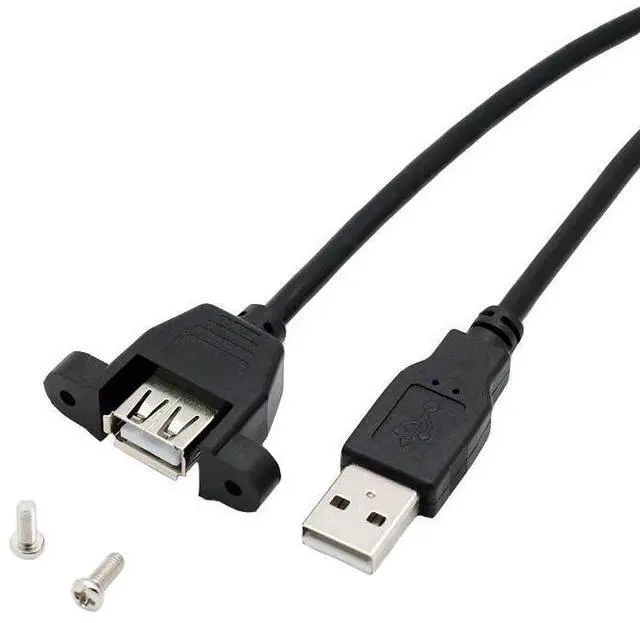Alt view image 3 of 5 - UsB 2.0 extension cable with ear screw holes for fixing and plugging in UsB flash drives and portable hard drives. UsB male-to-femaleextension cable.