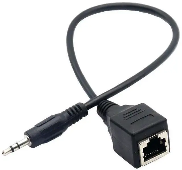 Main image of Leisha CD player touch screen adaptercable, Dc 3.5mm audio male to RJ45 network port female data conversion cable