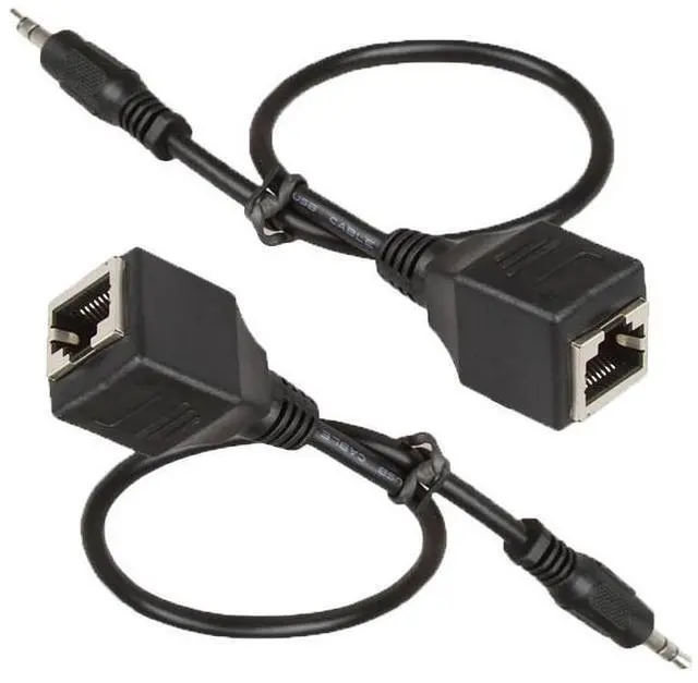 Alt view image 2 of 5 - Leisha CD player touch screen adaptercable, Dc 3.5mm audio male to RJ45 network port female data conversion cable