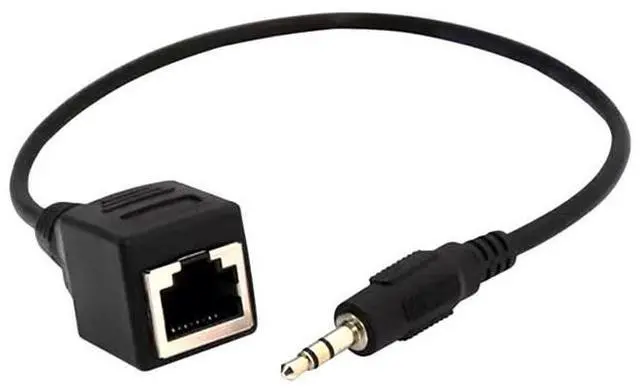 Alt view image 4 of 5 - Leisha CD player touch screen adaptercable, Dc 3.5mm audio male to RJ45 network port female data conversion cable