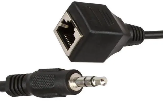 Alt view image 5 of 5 - Leisha CD player touch screen adaptercable, Dc 3.5mm audio male to RJ45 network port female data conversion cable