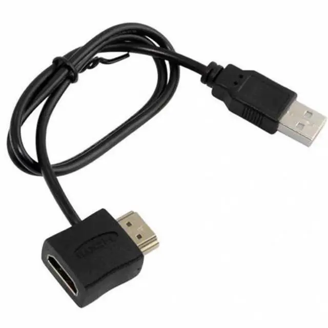 Alt view image 3 of 5 - HDMl male-to female connector with UsB, including Us8 2.0 audliary powersupply cable (0.5 meters) HDMl extension cable with USB (50 cm