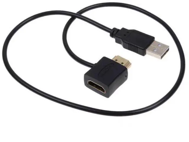 Alt view image 4 of 5 - HDMl male-to female connector with UsB, including Us8 2.0 audliary powersupply cable (0.5 meters) HDMl extension cable with USB (50 cm