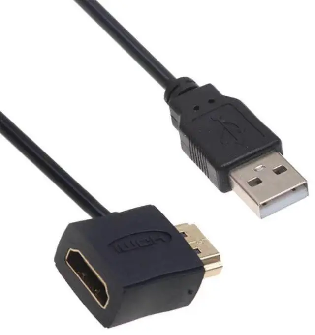 Alt view image 5 of 5 - HDMl male-to female connector with UsB, including Us8 2.0 audliary powersupply cable (0.5 meters) HDMl extension cable with USB (50 cm
