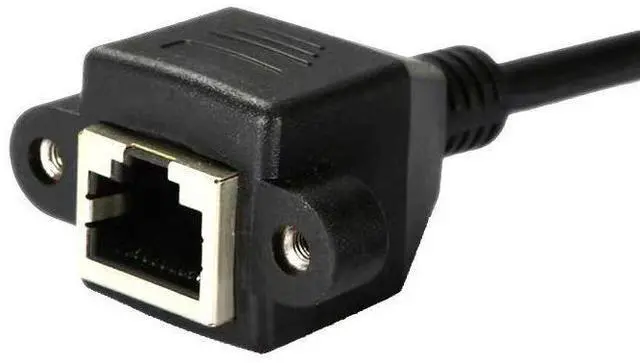 Alt view image 2 of 5 - Network cable extension cable (male to female) RJ45 network exten sion cable with ear for fiing and screw holes 30cm patch
panel network cable