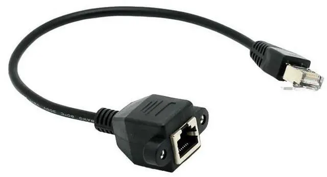 Alt view image 3 of 5 - Network cable extension cable (male to female) RJ45 network exten sion cable with ear for fiing and screw holes 30cm patch
panel network cable