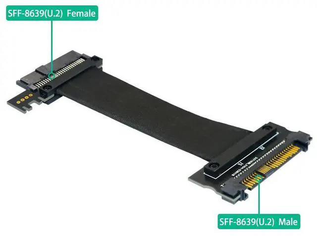 Alt view image 2 of 5 - U.2 SFF-8639 PCI-E to F8639 Male-to-Female SSD Extension Cable for SAS Data Line Computer 20CM