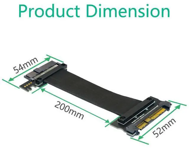 Alt view image 4 of 5 - U.2 SFF-8639 PCI-E to F8639 Male-to-Female SSD Extension Cable for SAS Data Line Computer 20CM