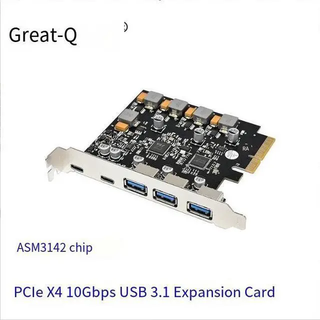 Main image of PCle to USB 3.0 Expansion Adapter 20 Type-C 30 USB A Power-Free ASM3142 chip