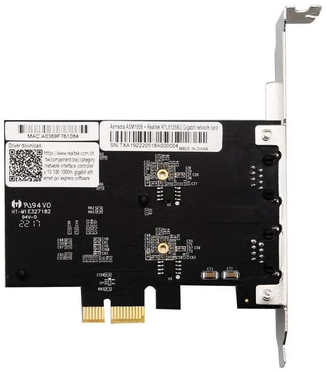 Alt view image 5 of 5 - PCle to 2-port2.5G Gigabit Network Card ServerDesktop Soft Router2500M High-Speed RJ45 8125B