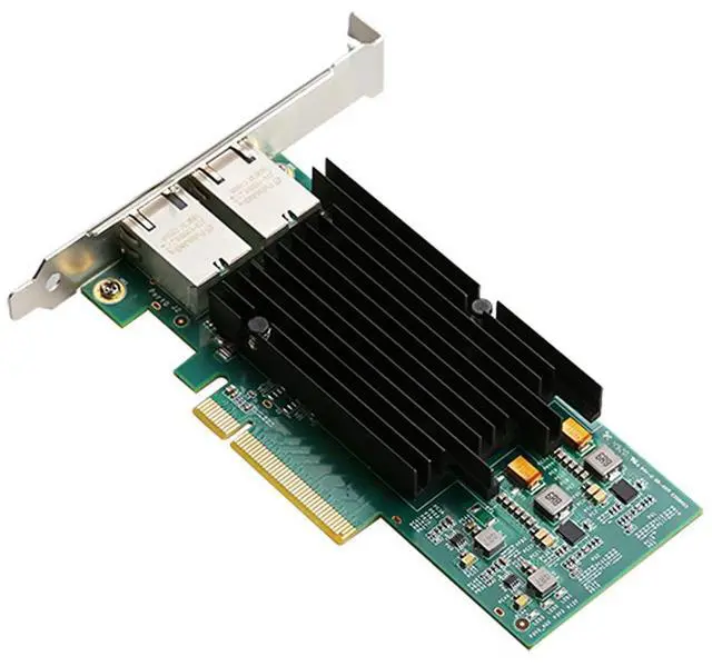 Alt view image 2 of 5 - 10 Gigabit dual-port network card, pCle 8X X540-T2 desktop server network card, R45 soft router, high speed