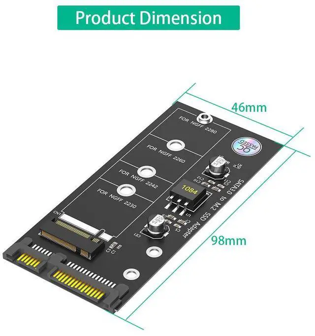 Alt view image 2 of 4 - NGFF hard drive adapter M2 to SATA solid-state expansion card for notebook ssD M.2 to SATA protocol Bkey