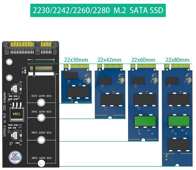 Alt view image 4 of 4 - NGFF hard drive adapter M2 to SATA solid-state expansion card for notebook ssD M.2 to SATA protocol Bkey