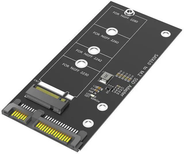 Alt view image 5 of 5 - 2.5" SATA to M.2 Key B NGFF SSD Adapter for Desktop Computer Hard Drive Mobility
