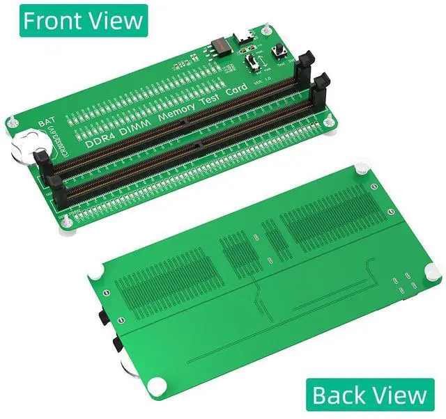 Alt view image 4 of 4 - Desktop computer DDR4 ECC REG SO DlMM server memory striping light diagnostic card interface testing tool