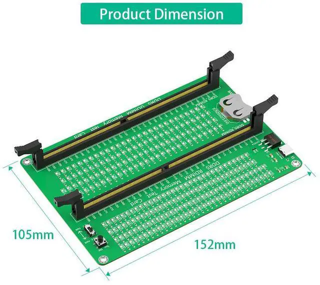 Alt view image 4 of 5 - DDR5 memory module server detec tion tool, desktop computer motherb oard rep air tester, with extemal indic ator lights