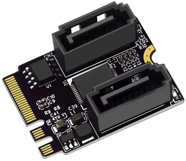 Main image of M2 KEY A+E to SATA 3.0 Extended WlFl Port M.2 to SATA Hard Drive Adapter Driver-Free JMB
582