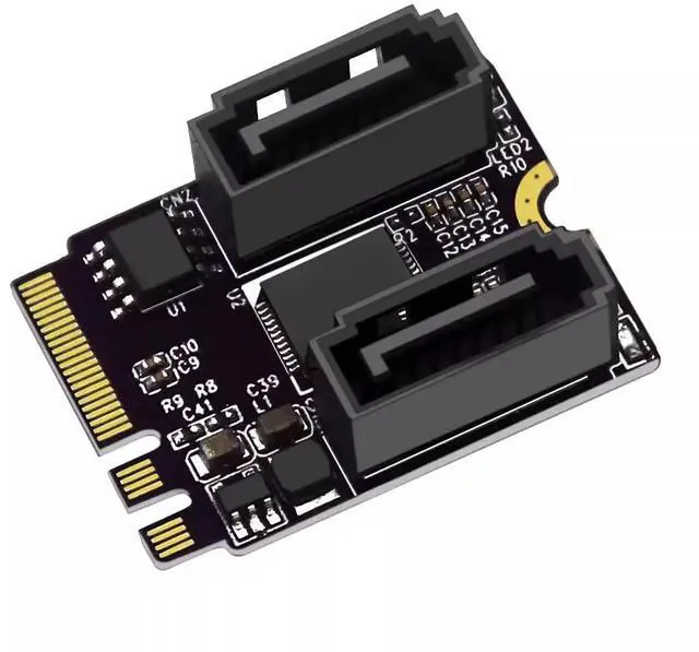 Alt view image 3 of 4 - M2 KEY A+E to SATA 3.0 Extended WlFl Port M.2 to SATA Hard Drive Adapter Driver-Free JMB
582