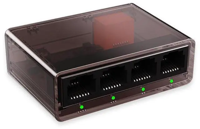 Alt view image 2 of 5 - 50 Giga bit Transparent Plastic Enclosure Network switch, Piug-and-Play Gigabit Patch Panel, ome Use, Dormitory