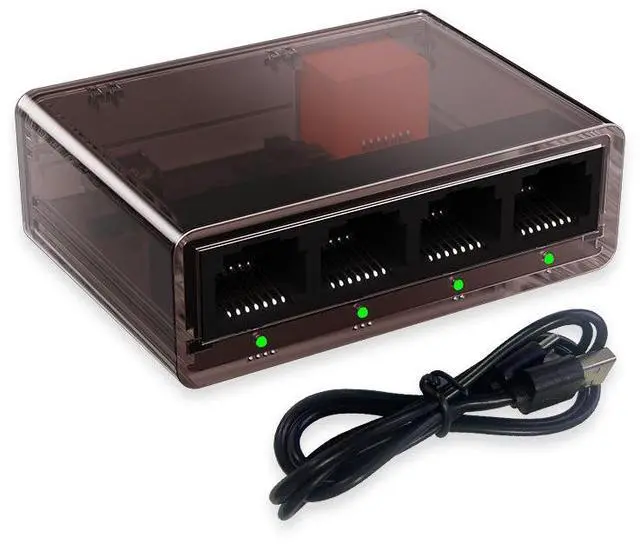 Alt view image 3 of 5 - 50 Giga bit Transparent Plastic Enclosure Network switch, Piug-and-Play Gigabit Patch Panel, ome Use, Dormitory