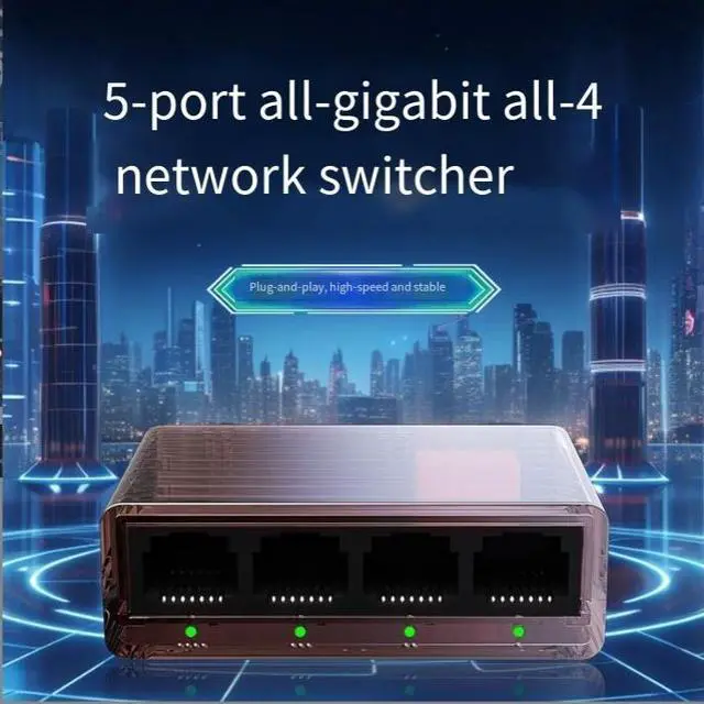 Alt view image 4 of 5 - 50 Giga bit Transparent Plastic Enclosure Network switch, Piug-and-Play Gigabit Patch Panel, ome Use, Dormitory