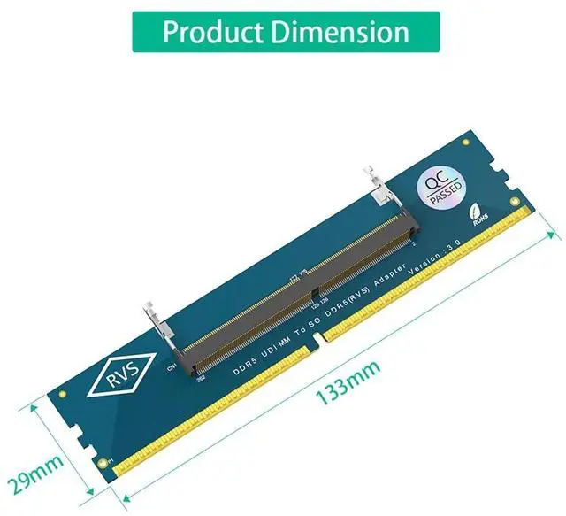 Alt view image 3 of 5 - DDR5 laptop memory slot to DDR5 desktop adapter card, SO DDR5 to DDR5 high-frequency version