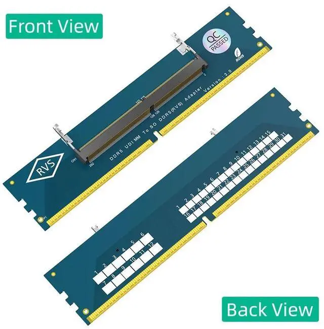 Alt view image 2 of 5 - DDR5 laptop memory slot to DDR5 desktop adapter card, SO DDR5 to DDR5 high-frequency version