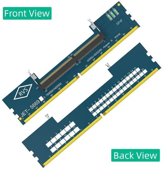 Alt view image 3 of 5 - DDR5 laptop memory slot to DDR5 desktop adapter SO DDR5 to DDR5 adapter.
10 out of 10 are eligible for a 60% discount within one year.