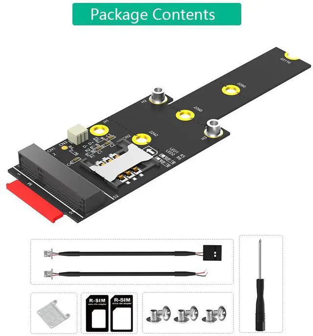 Alt view image 4 of 5 - New V3.0 M.2 KEY adapter for converting to mini PCl-E, mini PCl-E to M2 with SlM card