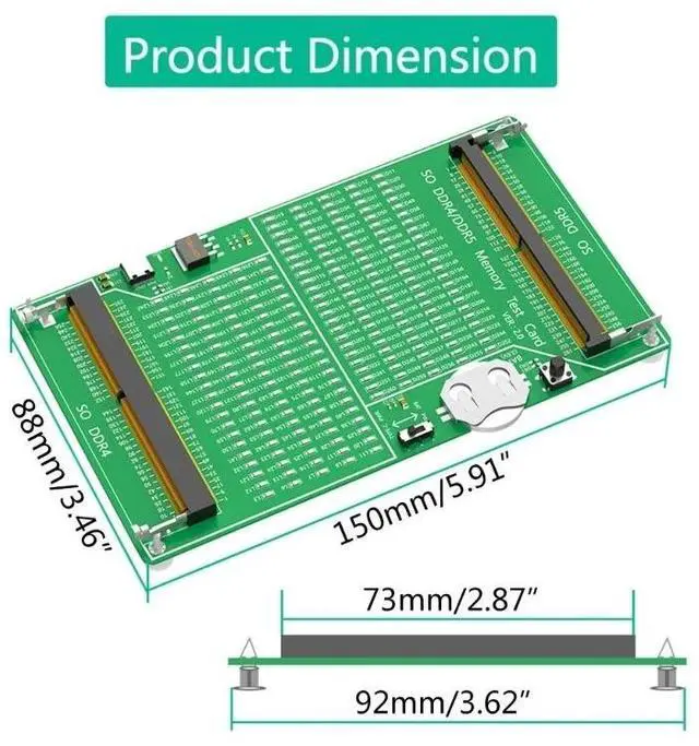 Alt view image 3 of 5 - Notebook DDR4/DDR5 Dual-Head Memory Bar Tester Tool with Light indicator Tester for Diagnosis with Card