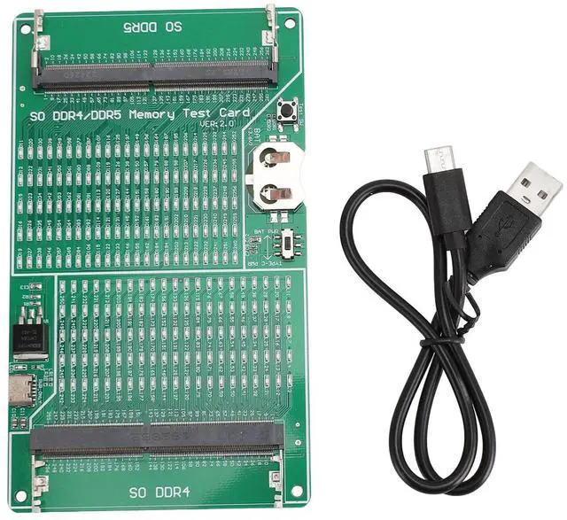 Alt view image 4 of 5 - Notebook DDR4/DDR5 Dual-Head Memory Bar Tester Tool with Light indicator Tester for Diagnosis with Card