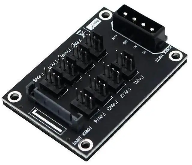 Alt view image 4 of 4 - 12V Computer Case Fan Hub Expansion Card 8-port HUB Dual PowerInput Fan Hub One-year warranty: 10 PCS sold within 1 year