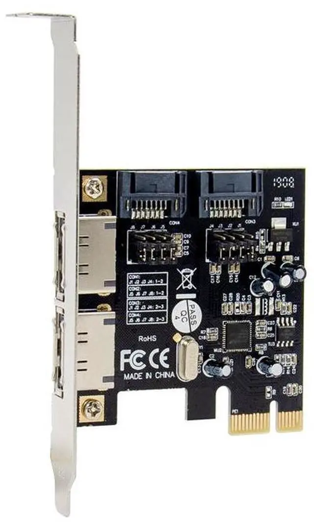 Main image of PCEto SATA adapter, ESATA card,2 external eSATA interfaces, PClE to 3.0 SATA expansion card
