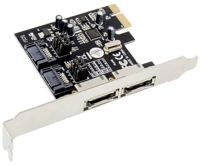 Alt view image 2 of 5 - PCEto SATA adapter, ESATA card,2 external eSATA interfaces, PClE to 3.0 SATA expansion card