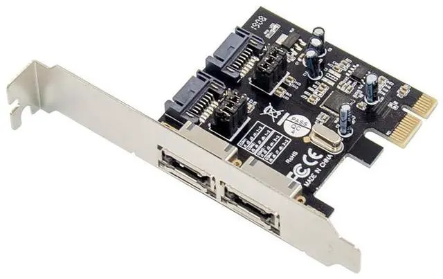 Alt view image 4 of 5 - PCEto SATA adapter, ESATA card,2 external eSATA interfaces, PClE to 3.0 SATA expansion card