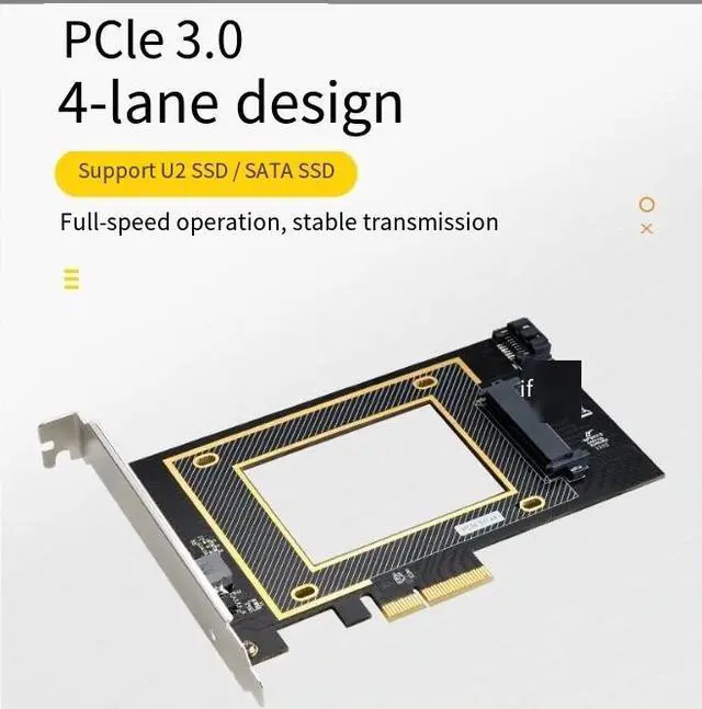Main image of PCle X4 U.2 adapter SFF-8639 expansion card U.2 high-power self-powered ssD graphics card