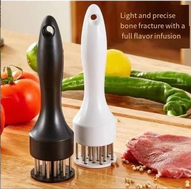 Alt view image 2 of 4 - Stainless steel automatic rebound meat hammer for meat stufing meat needle Household kitchen steak wire-breaking meat penetration tool