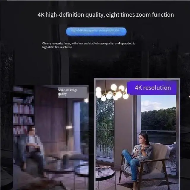 Alt view image 3 of 4 - R89 - Wireless WlFl Network Camera 4K High-Definition Night vision Monitor Home Network Monitoring No Plug-in Required