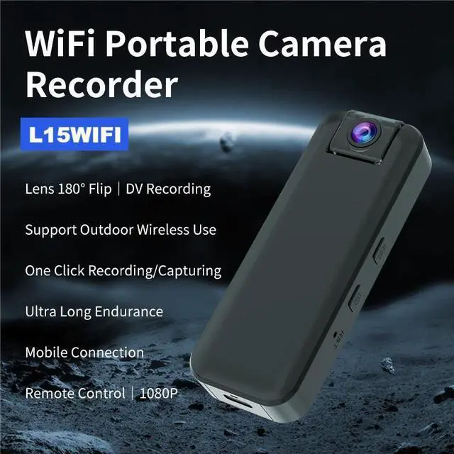 Alt view image 3 of 4 - L15 Portable WiFl RotatingLens MountingBracket CompactOutdoorPocket Sports Recorder