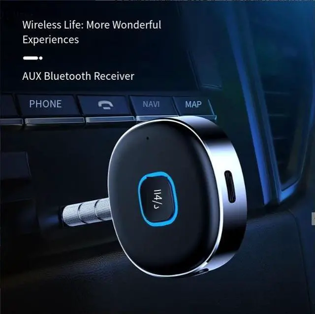 Alt view image 4 of 5 - J33 Bluetooth Receiver - AUX Car Phone Hands-Free Bluetooth Audio Receiver Converter 5.0 Bluetooth Adapter 3.5