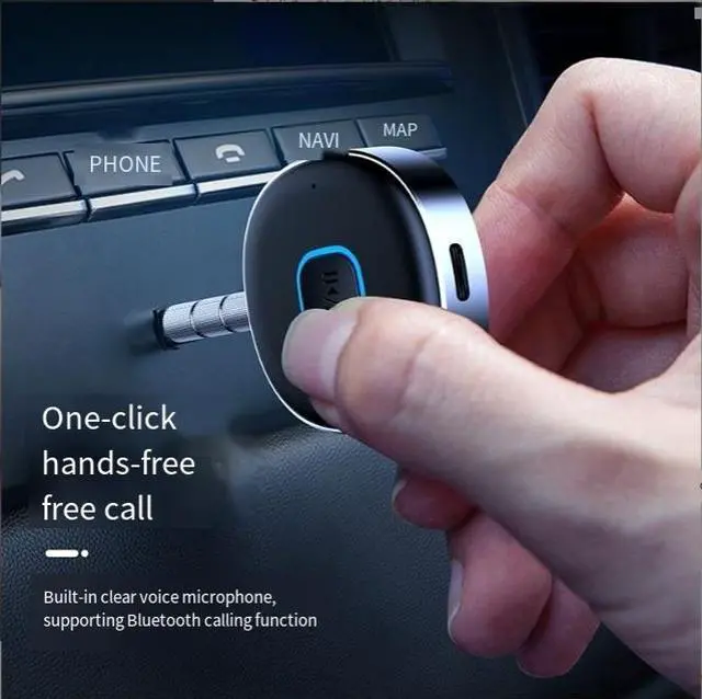 Alt view image 5 of 5 - J33 Bluetooth Receiver - AUX Car Phone Hands-Free Bluetooth Audio Receiver Converter 5.0 Bluetooth Adapter 3.5