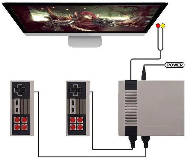 Alt view image 5 of 5 - 620 Game Console - Retro Classic NES Home Game Console - Export-Specific FC Red-White Console NES Mini