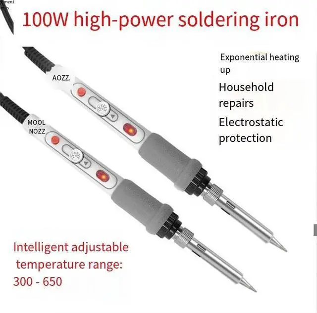 Alt view image 2 of 5 - 100N/ high-power sold erin g iron with switch, 220v, ind ustrial-grade constant-temperature welding pen, soldering iron set
